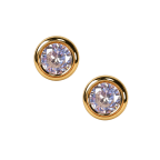 GOLD CRYSTAL ENAMEL EARRINGS