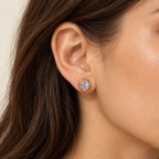 GOLD CRYSTAL ENAMEL EARRINGS
