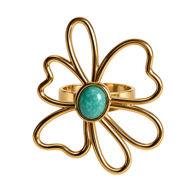 GOLD FLOWER STATEMENT RING