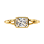 GOLD SQUARE CRYSTAL SPLIT-SHANK RING