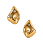 GOLD STARBURST SEMI-HOOP EARRINGS