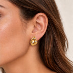 GOLD STARBURST SEMI-HOOP EARRINGS
