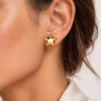 GOLD-TONE PUFFY STAR EARRINGS