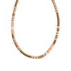 GOLD-TONE BARREL NECKLACE - PEACH