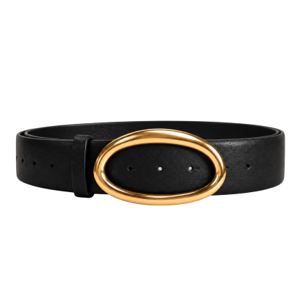 GOLD-TONE OVAL BUCKLE - BLACK