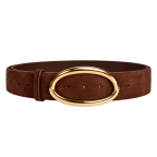 GOLD-TONE OVAL BUCKLE - BROWN