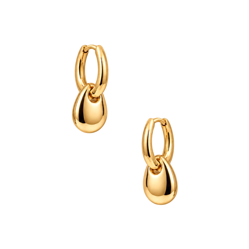 KNOCKER HUGGIE EARRINGS - GOLD