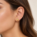 MINI PUFFY STAR EARRINGS - GOLD