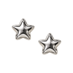 MINI PUFFY STAR EARRINGS - SILVER