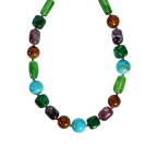 MIXED BEAD MARBLED NECKLACE - GARDEN