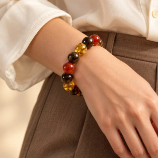 MIXED BEAD STRETCH BRACELET - EARTH