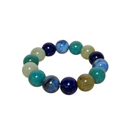 MIXED BEAD STRETCH BRACELET - OCEAN