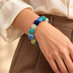 MIXED BEAD STRETCH BRACELET - OCEAN