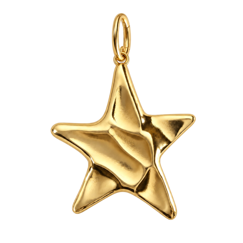 MOLTEN STAR CHARM KEYCHAIN - GOLD