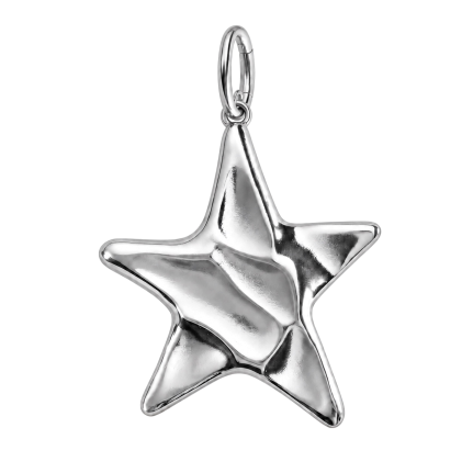 MOLTEN STAR CHARM KEYCHAIN - SILVER
