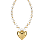PEARL HEART NECKLACE - GOLD