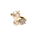 GOLD PEARL & CRYSTAL RING