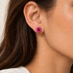 PINK CRYSTAL ENAMEL EARRINGS