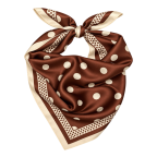 POLKA DOT SILK SCARF - CHOCOLATE