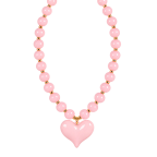 RESIN HEART NECKLACE - BABY PINK
