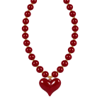 RESIN HEART NECKLACE - DEEP RED