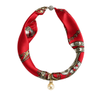 SCARF NECKLACE W/ PEARL - WHITE EQUESTRIAN
