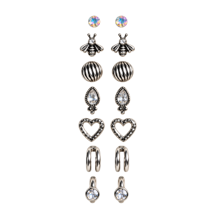 SILVER MUSE EARRING SET
