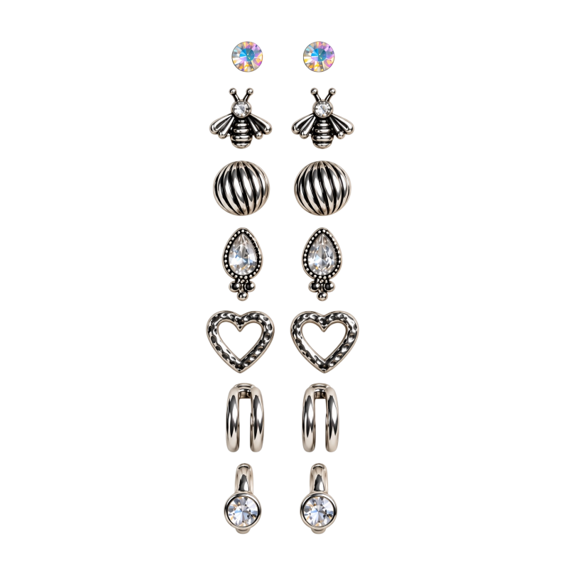SILVER MUSE EARRING SET
