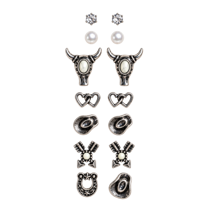 SILVER TRAILS EARRING SET