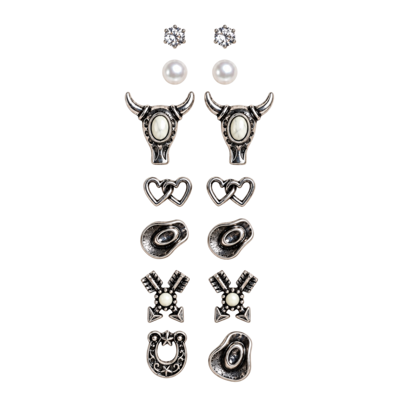 SILVER TRAILS EARRING SET