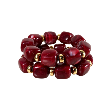 SWIRL STRETCH BRACELET - BURGUNDY
