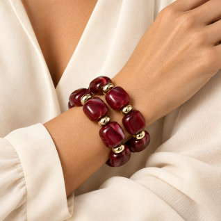 SWIRL STRETCH BRACELET - BURGUNDY