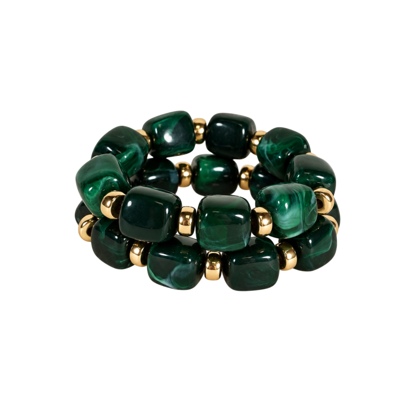 SWIRL STRETCH BRACELET - EMERALD