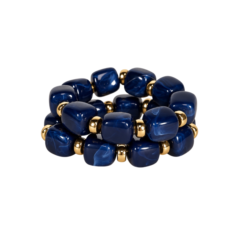 SWIRL STRETCH BRACELET - NAVY