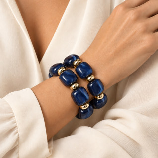 SWIRL STRETCH BRACELET - NAVY