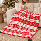 TASSEL THROW BLANKET - GINGERBREAD LANE
