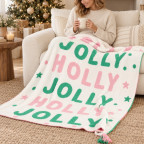 TASSEL THROW BLANKET - HOLLY JOLLY