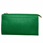 TEXTURED VEGAN LEATHER CLUTCH/CROSSBODY - GREEN