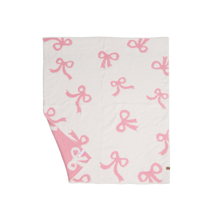 THROW BLANKET - BLUSH BOW