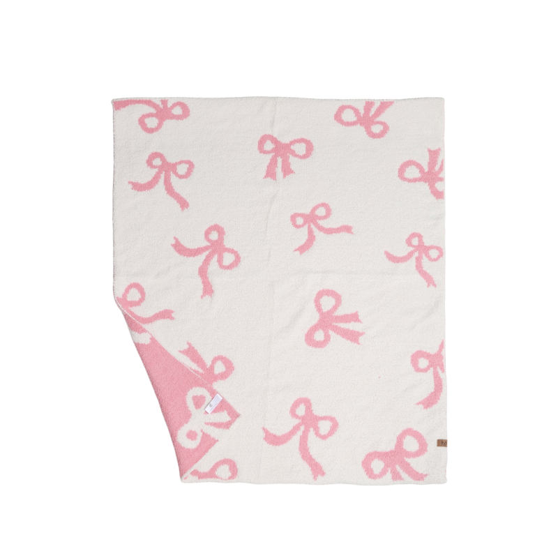 THROW BLANKET - BLUSH BOW