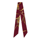 TWILLY SCARF - BURGUNDY EQUESTRIAN CHAIN