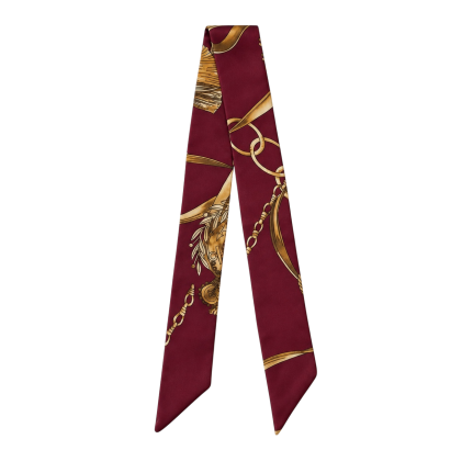 TWILLY SCARF - BURGUNDY EQUESTRIAN CHAIN