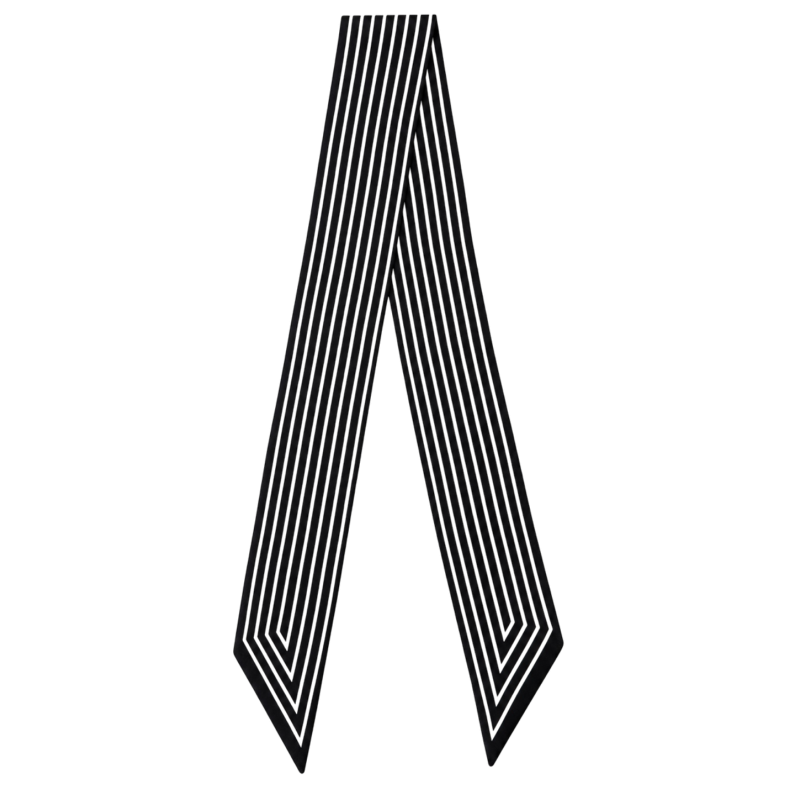 TWILLY SCARF - PINSTRIPE BLACK
