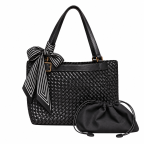 TWILLY SCARF - PINSTRIPE BLACK