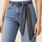 TWILLY SCARF - PINSTRIPE BLACK