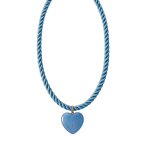 TWISTED ROPE HEART PENDANT NECKLACE - BLUE