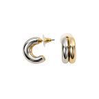 TWO-TONE HOOP EARRINGS - CHUNKY