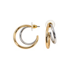 TWO-TONE HOOP EARRINGS - SLIM