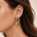 TWO-TONE HOOP EARRINGS - SLIM