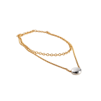 TWO-TONE OVAL PENDANT NECKLACE